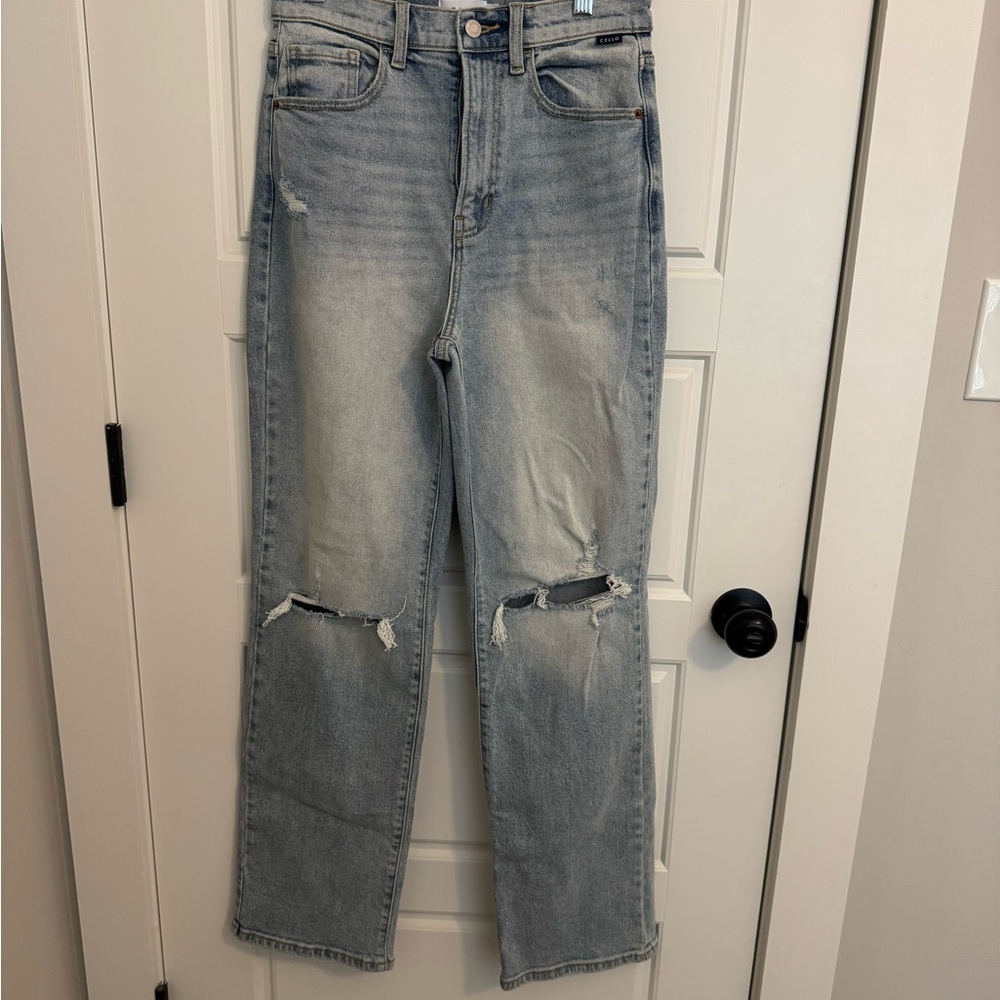 Cello Light Blue Distressed Boyfriend Jeans